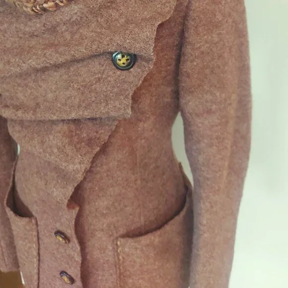 Anthropologie Gro Abrahamsson Arslan Asymmetric Wool Cardigan - Size S - Picture 7 of 10